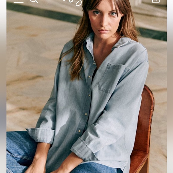Sezane Max Denim Shirt - Size 34 - Picture 4 of 9